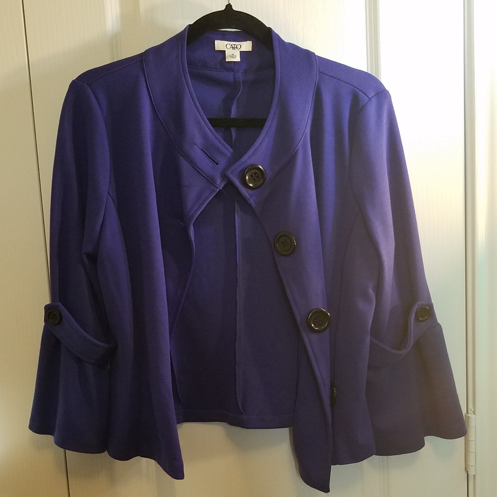CATO Women's Cropped Purple Jacket Top Size 12